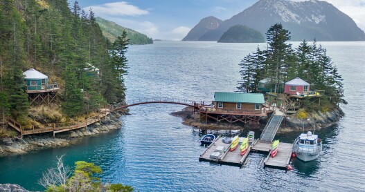 Orca Island Cabins is composed of eight waterfront tents.